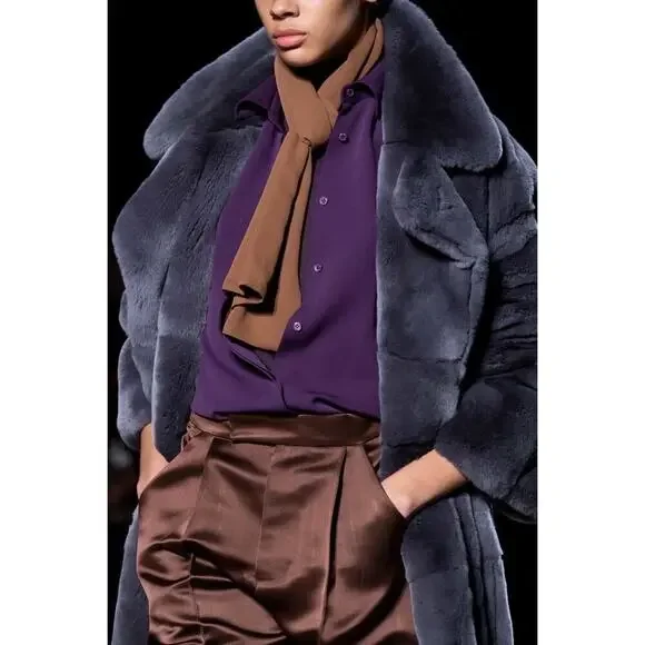 Rebecca Taylor Cassis Silk Charmeuse Top NWT  Jewel Tone Fall Dinner City Blouse - Picture 8 of 16